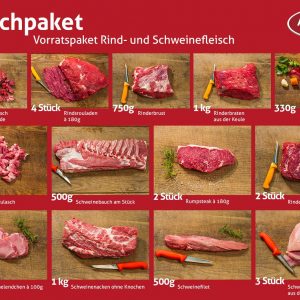Fleischpaket, Vorratspaket Rind- und Schweinefleisch