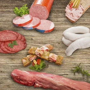 Probierpaket auf hellem Holz Hintergrund